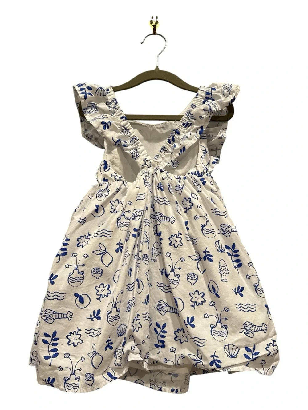 babyGap Poplin Ruffle Dress Toddler Girl Summer Cotton Lightweight Preppy, Sz 3T